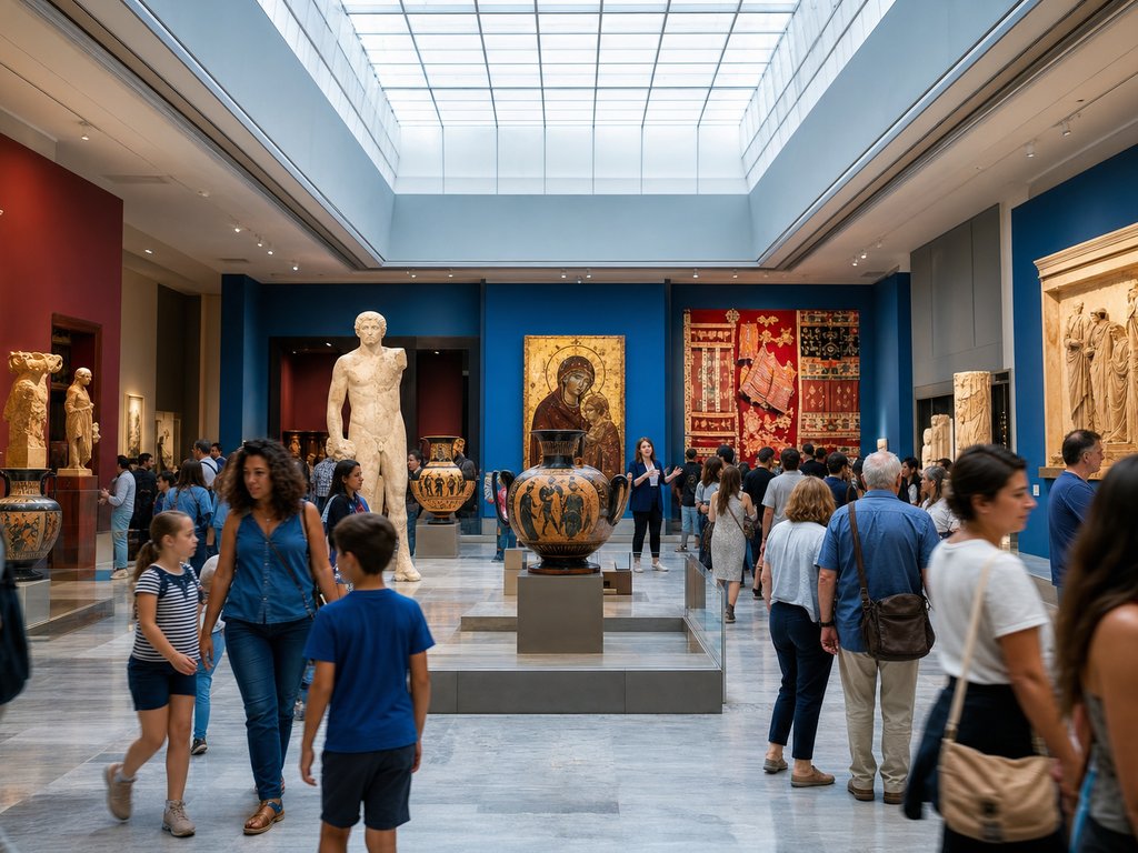 Εκθεσιακοί χώροι που δείχνουν πολιτισμός ενώνει τον κόσμο
