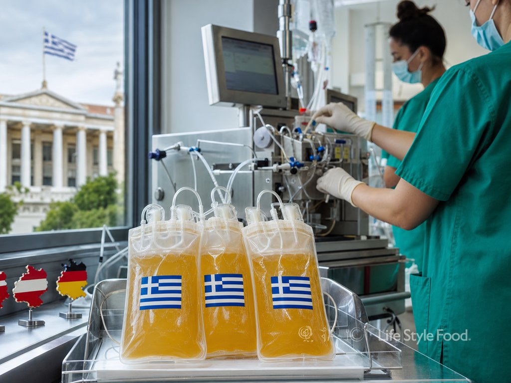 Εθελοντής στη δωρεά πλάσματος σε ελληνικό κέντρο συλλογής
