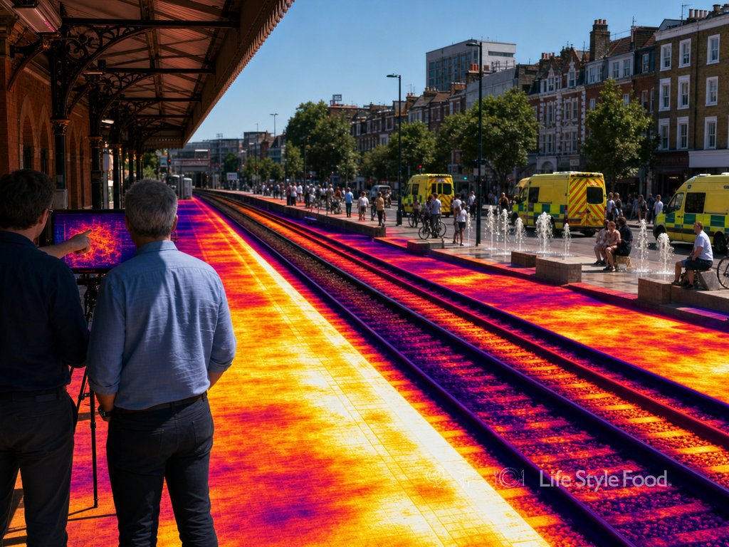 καύσωνας βρετανία Highbury & Islington 62°C θερμική εικόνα