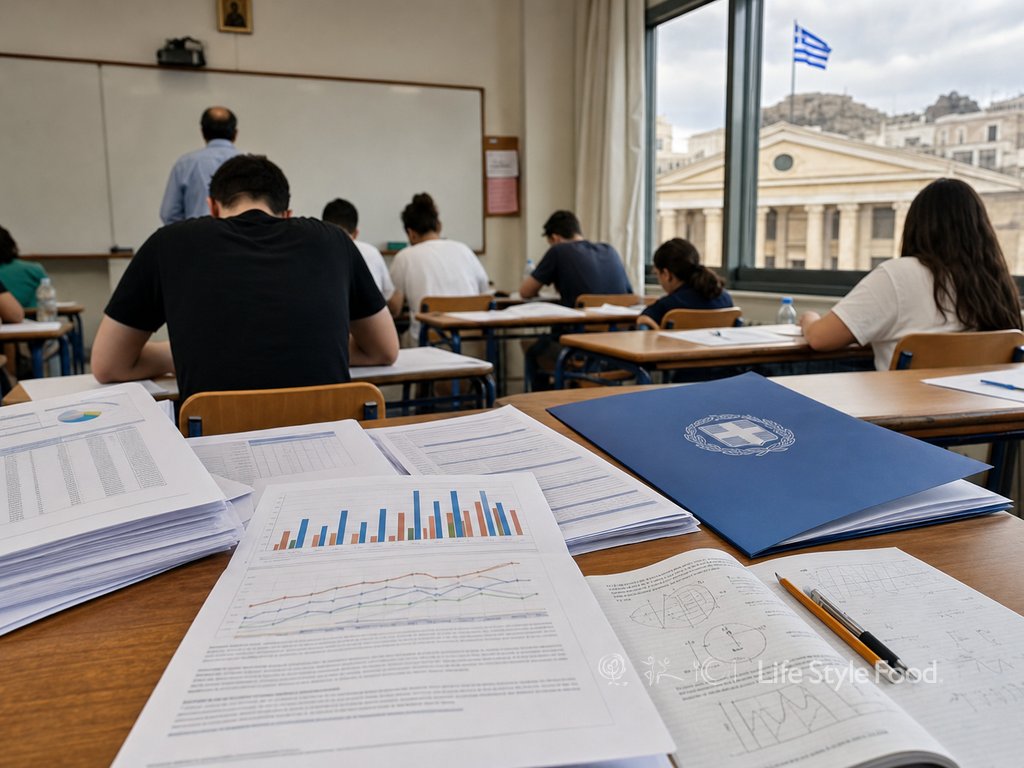 Γράφημα πανελλαδικές βαθμολογίες φυσικής με ποσοστά και έγγραφα