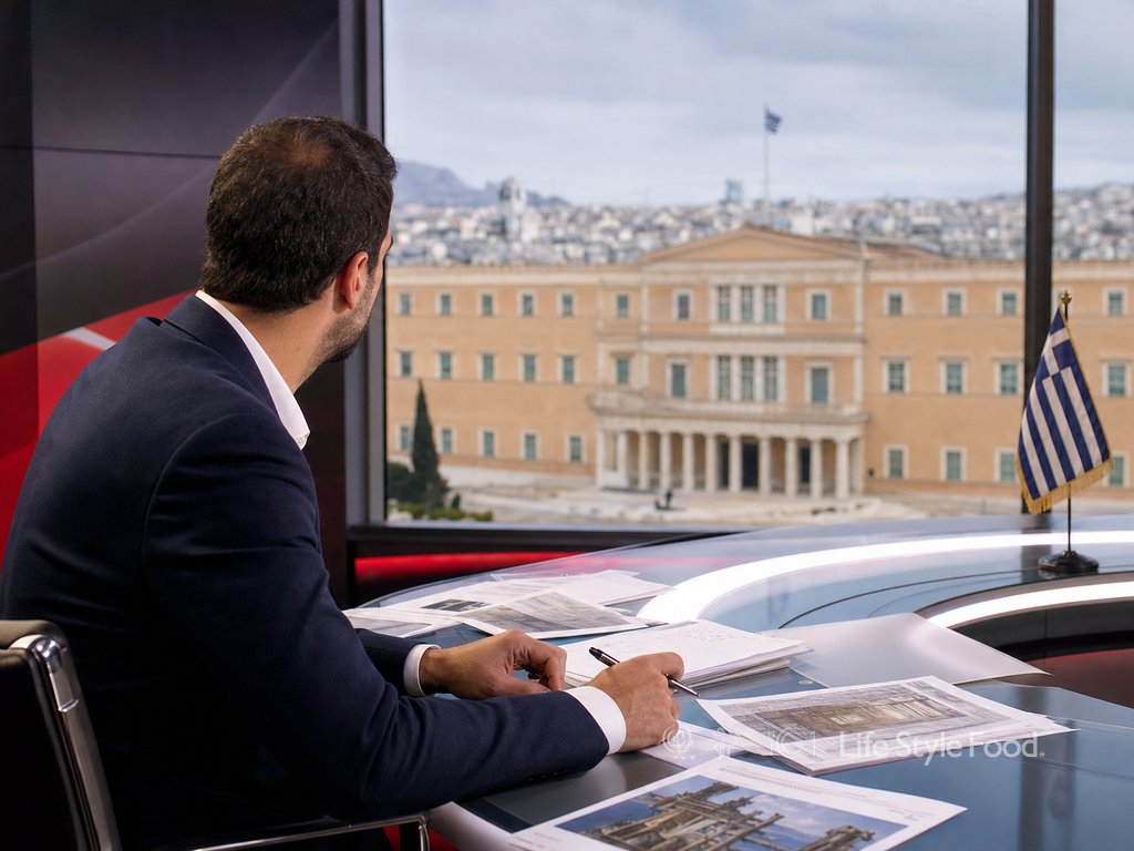 σακελλαρίδης στο mega σε στούντιο, συζήτηση για Πολιτισμό
