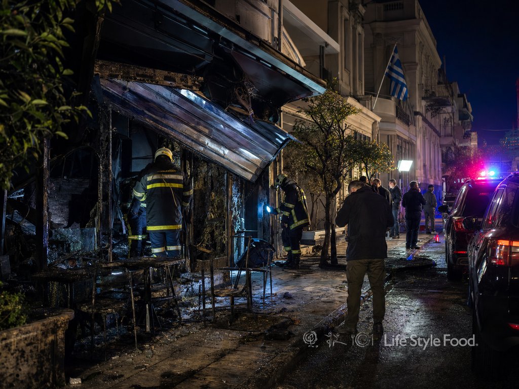 Καμένο ισόγειο καφέ στην Κασταμονής - εμπρησμός νέα ιωνία