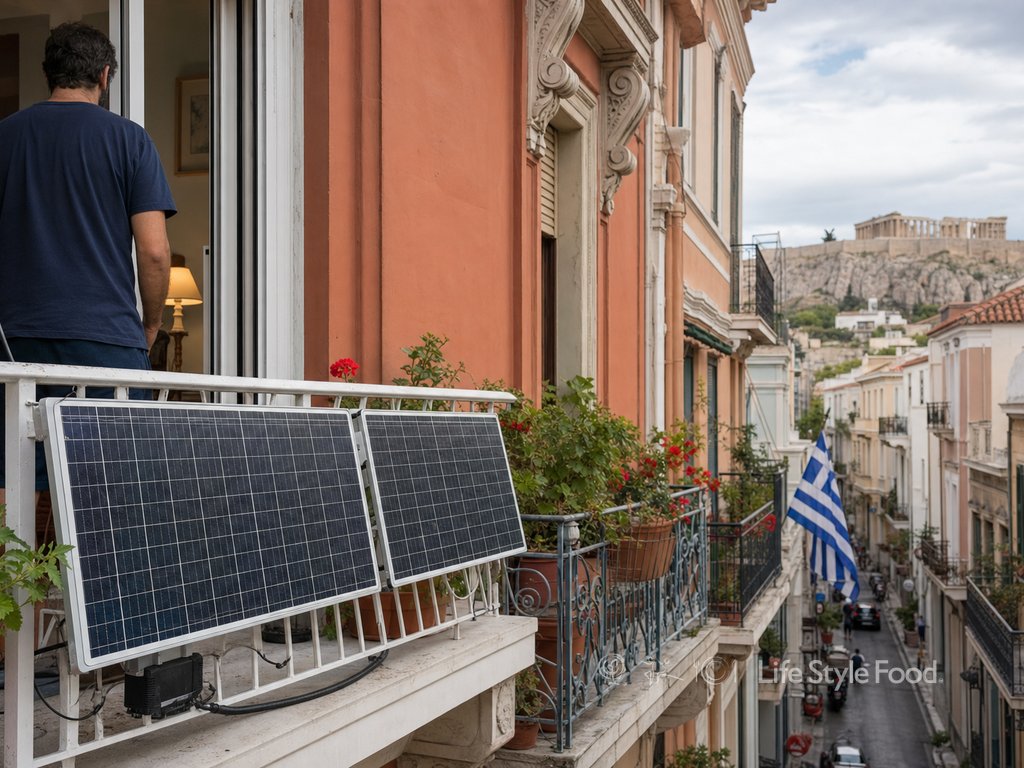 Φωτοβολταϊκά στο μπαλκόνι με πάνελ και μικρομετατροπέα