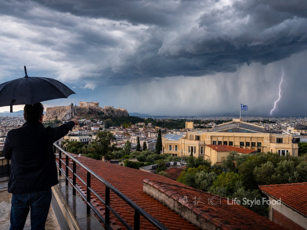 Χάρτης καιρού που δείχνει το πρώτο φθινοπωρινό κύμα στην Ελλάδα